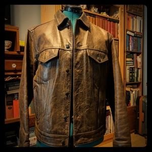 Brown genuine leather jacket